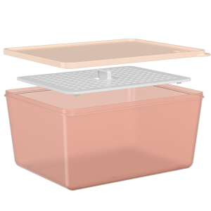 COZA BEWAARDOOS 2.2L M/ROOSTER BASIC BLUSH PINK