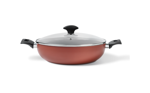 BRINOX WOK 28CM/3.55L M/DEKSEL+HANDVAT TERRACOTTA ALU MASALA LINE