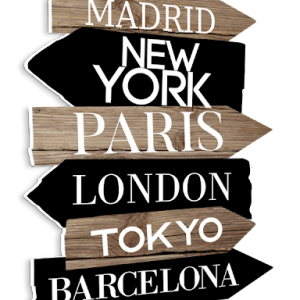 STYLER SIGNS 40X50 CITIES WOOD PVC/16SZT