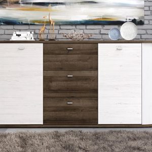 GENT DRESSOIR 3LA/2DRS OAK/WHITE