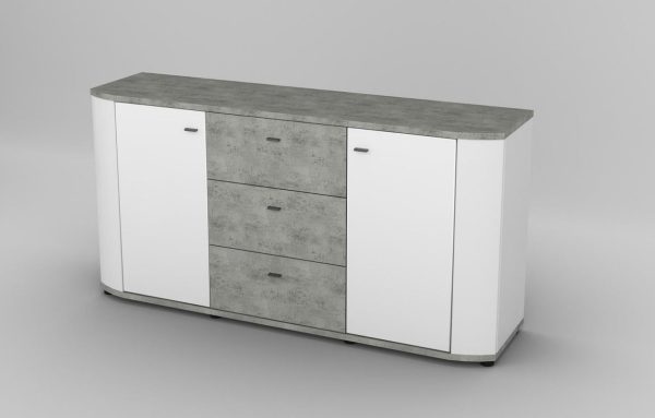 RONDO DRESSOIR WHITE/BETON 3LA/2DRS