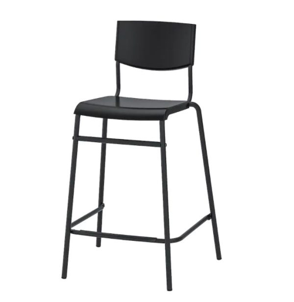IKEA STIG BARKRUK M/RUGLEUNING  63CM ZWART