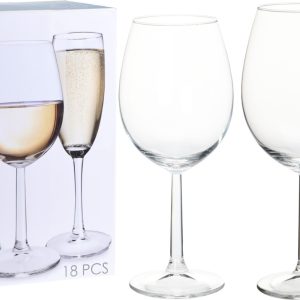 WIJNGLAS EN CHAMPAGNE SET 18ST
