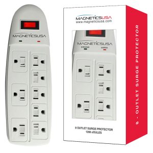 MAGNETICS SURGE PROTECTOR W/CHILDLOCK WHITE