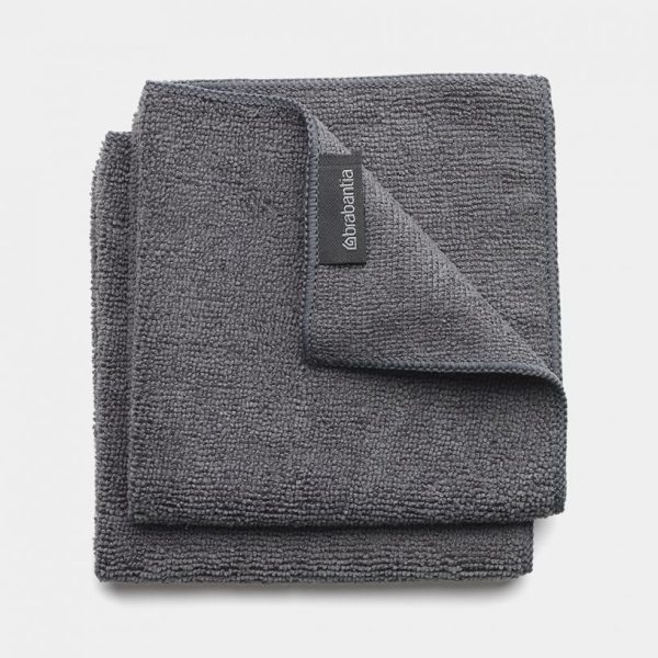 BRABANTIA S/2 MICROFIBER SCHOONMAAKDOEKJES DARK GREY