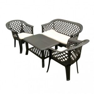 TUINSET S/4 VERANDA M/KUSSEN GRIJS