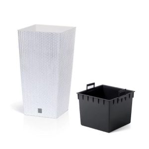 PROSPERPLAST BLOEMPOT37/64L WIT LAAG RATO