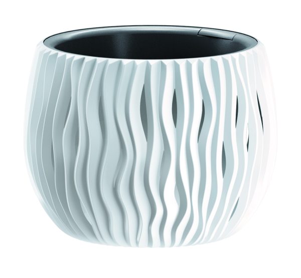 PROSPERPLAST 18CM WIT SANDY BLOEMPOT
