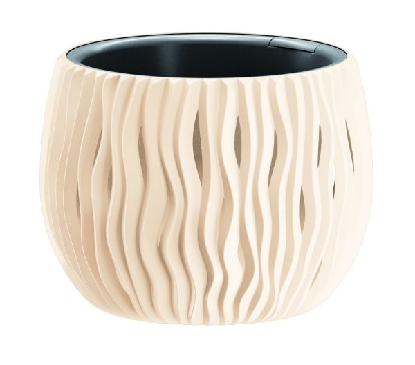 PROSPERPLAST 18CM SANDY BLOEMPOT CREAM