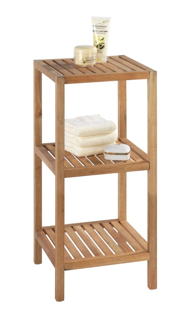 WENKO HOUSEHOLD AND BATH SHELF WALNUT WOOD