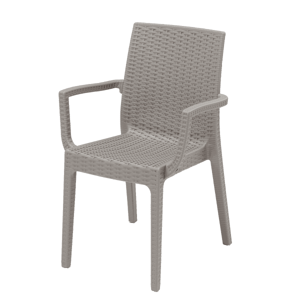 ARETA DAFNE RATTAN ARMSTOEL TAUPE  55X54X85CM