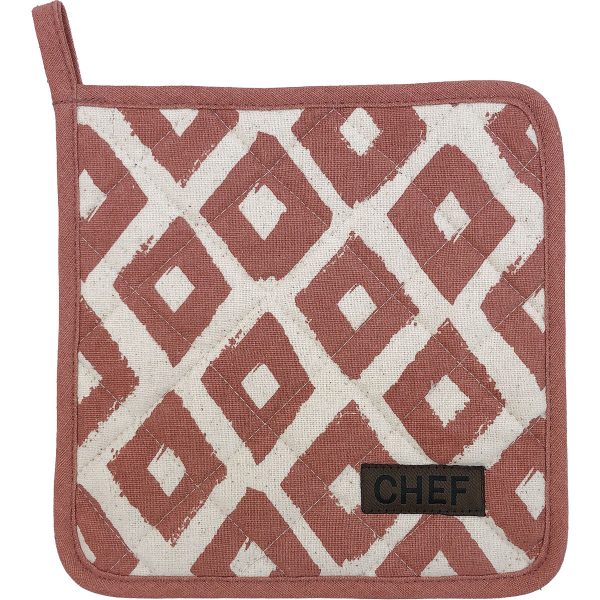 PANNENLAP CHEF/LOSANGE 20X20CM KATOEN TERRACOTTA