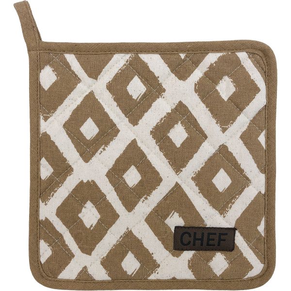 PANNENLAP  CHEF/LOSANGE 20X20CM KATOEN TAUPE