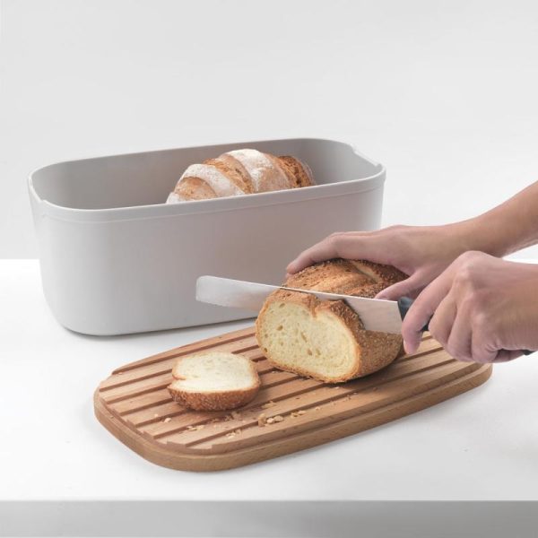 METALTEX BREAD BOX+CUTTING BOARD BREADY GREY - Afbeelding 2