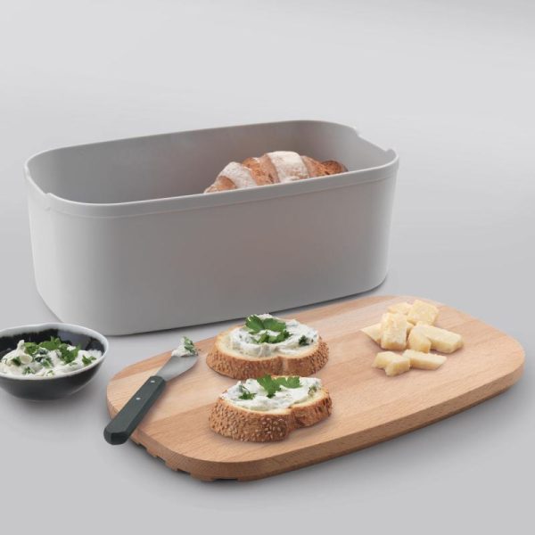 METALTEX BREAD BOX+CUTTING BOARD BREADY GREY - Afbeelding 3