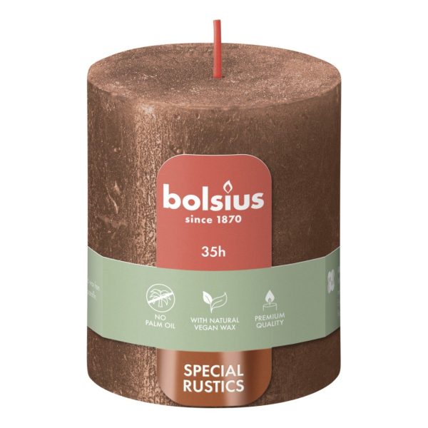 BOLSIUS RUSTIEK STOMPKAARS 80/68 SHIMMER COPPER