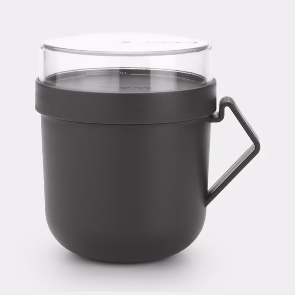 BRABANTIA MAKE&TAKE SOUP MUG 0.6L DARK GREY