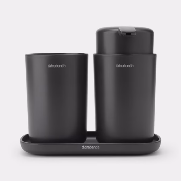 BRABANTIA BATH ACCESSORY SET/3 DARK GREY