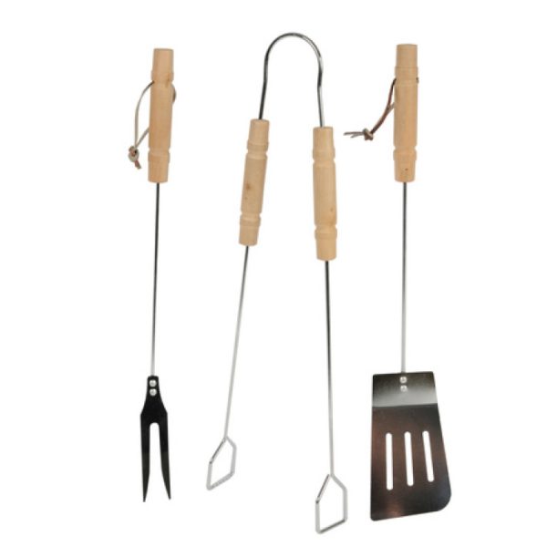 EDCO BBQ GEREEDSCHAP 3 DLG HANDVAT HOUT