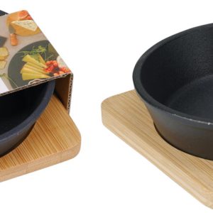 KM TAPAS PAN MET ONDERZETTER 125MM GIETIJZER
