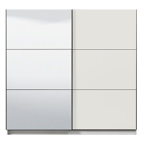 SIERRA 220 WARDROBE 217X62.5X210CM M/SPIEGEL OPAQUE WHITE